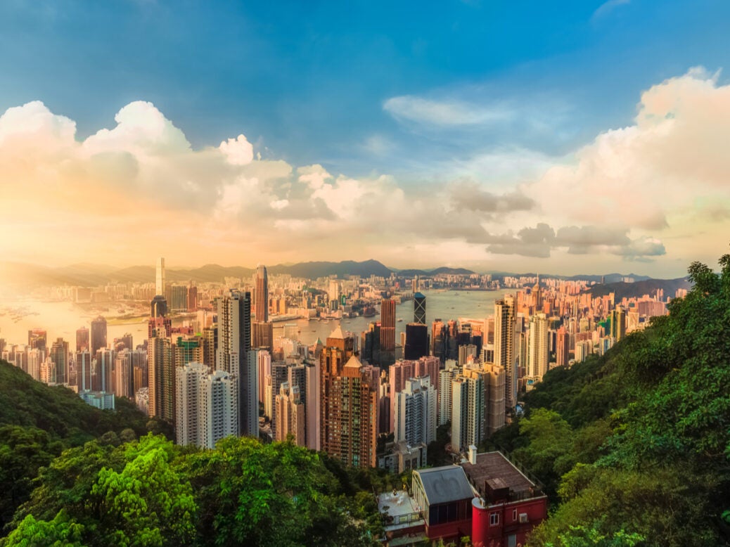 Image shows skyline of Hong Kong